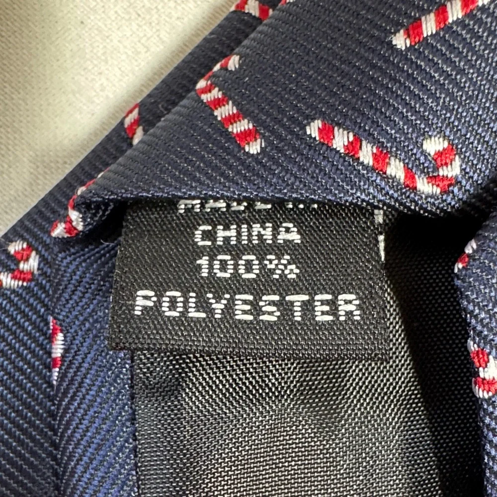 NWT Navy Blue Candy Cane Patterned XMAS Tie